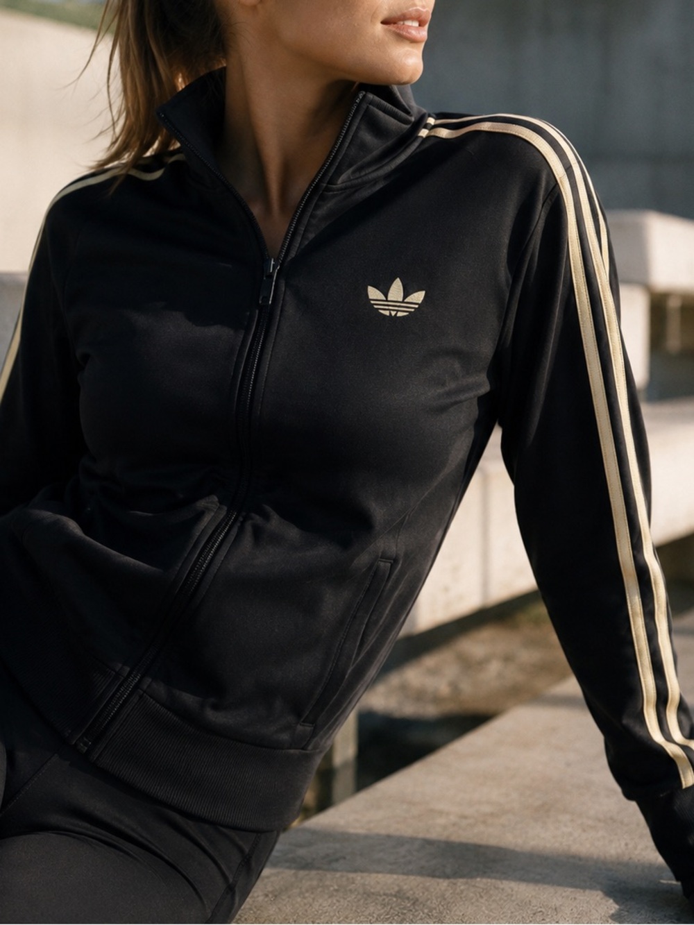 ADIDAS | Black Jacket with Gold Stripes